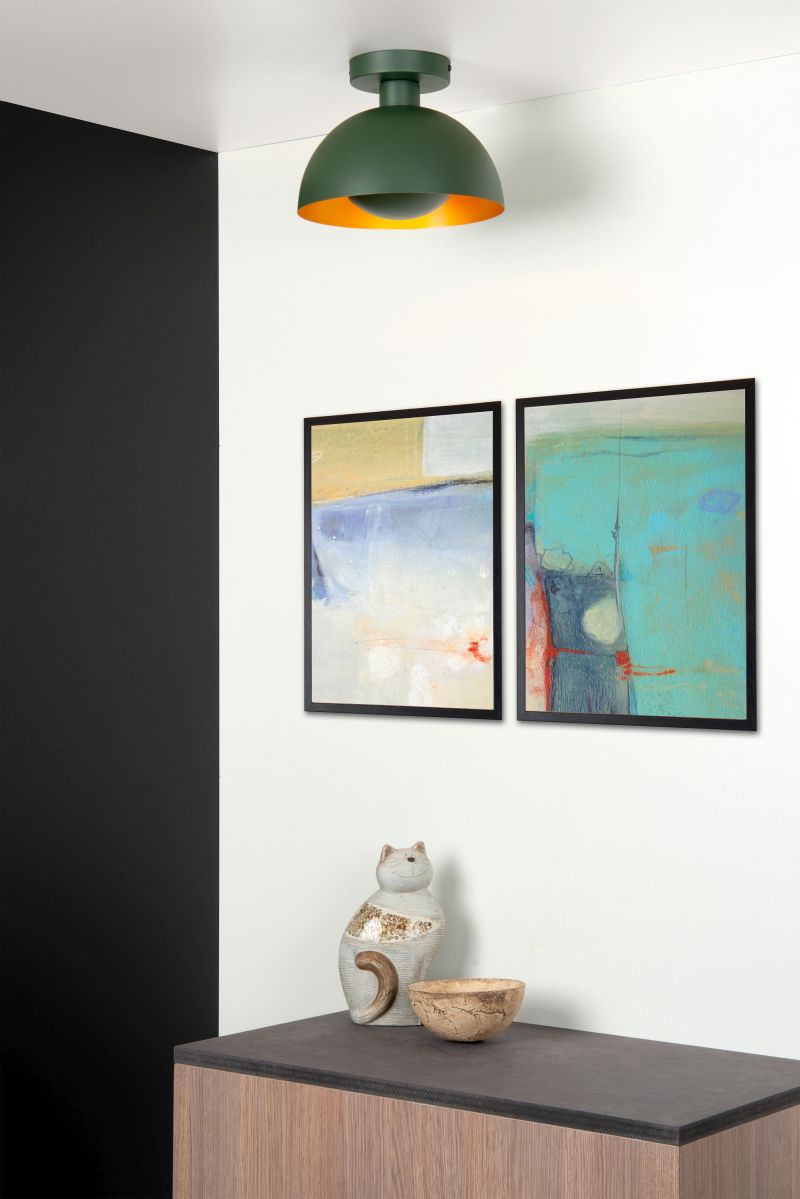 Lucide SIEMON - Zapustené stropné svietidlo - Ø 25 cm - 1xE27 - Zelené